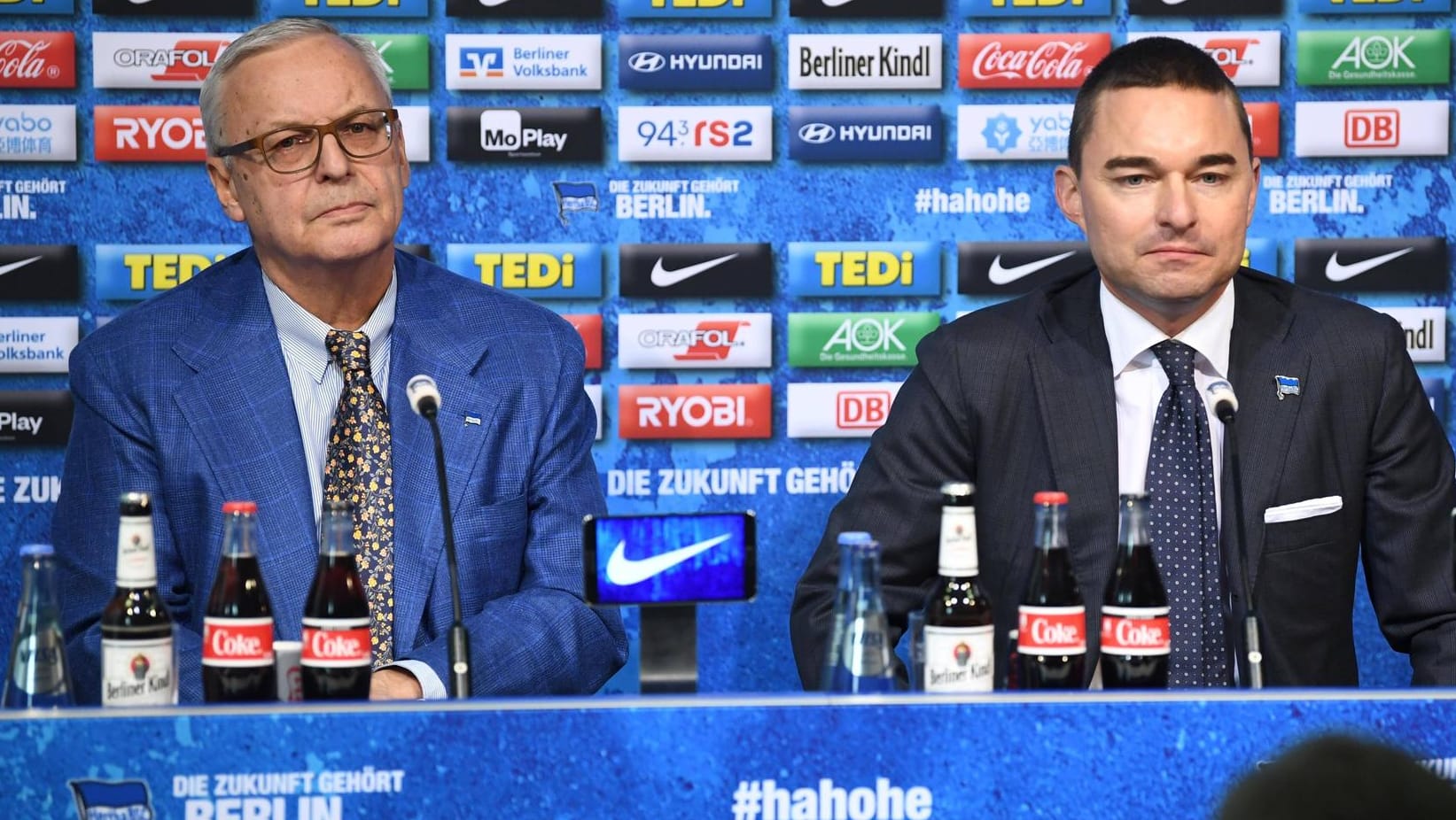 Auf Konfrontationskurs: Das Hertha-Präsidium um Präsident Gegenbauer (l.) und Investor Tennor um Chef Windhorst. Auf Konfrontationskurs: Das Hertha-Präsidium um Präsident Gegenbauer (l.) und Investor Tennor um Chef Windhorst.
