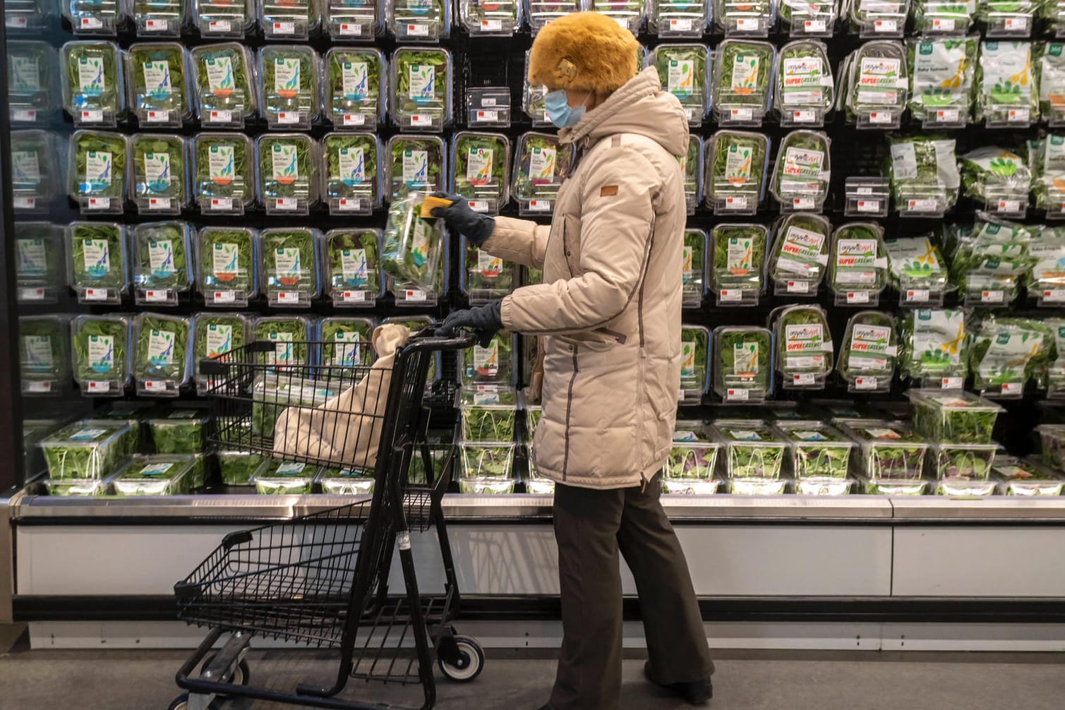 Frau in einem Supermarkt in New York (Symbolbild): Verbraucher in den USA müssen mit steigenden Preisen klarkommen. Frau in einem Supermarkt in New York (Symbolbild): Verbraucher in den USA müssen mit steigenden Preisen klarkommen.