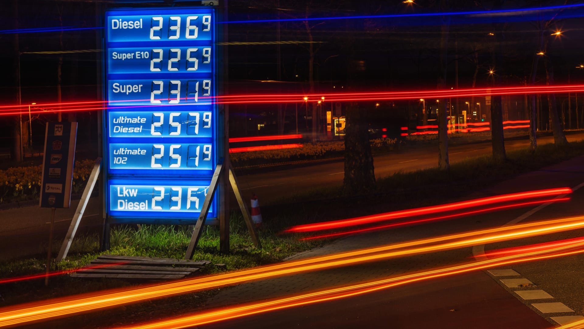 Auf der nach oben offenen Benzinpreis-Skala: Tankstelle in dieser Woche.