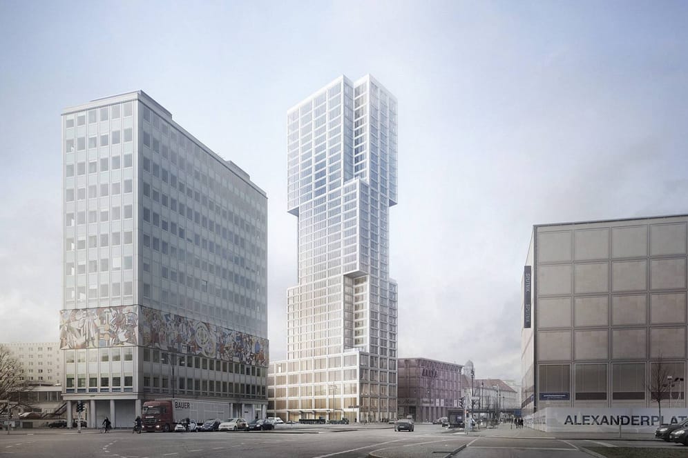 Der geplante Wohnturm am Alexanderplatz: Auf 35 Etagen sollten hier 377 Wohnungen entstehen.