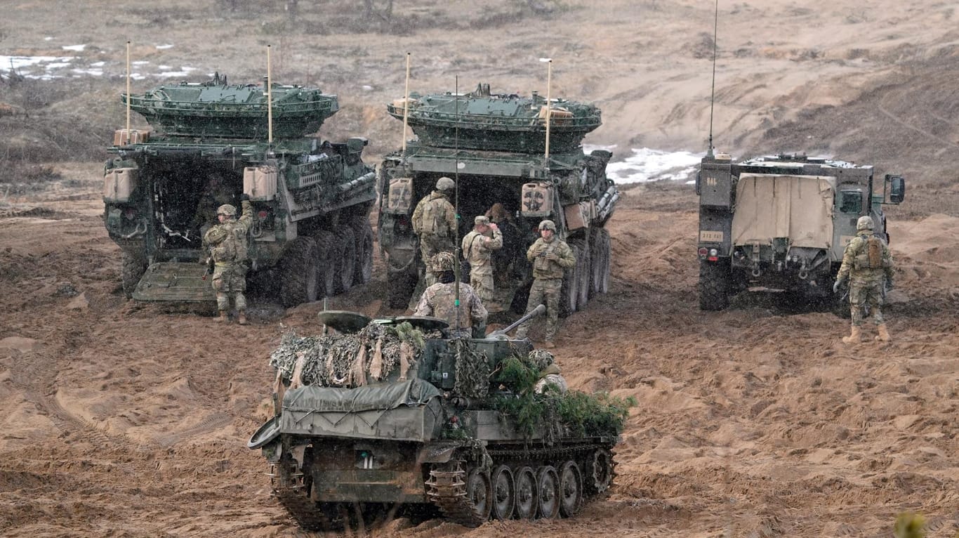 Nato-Truppen versammeln sich während Militärübungen in Lettland: Russland wertet die Verstärkung der Truppenpräsenz im Baltikum als Provokation.