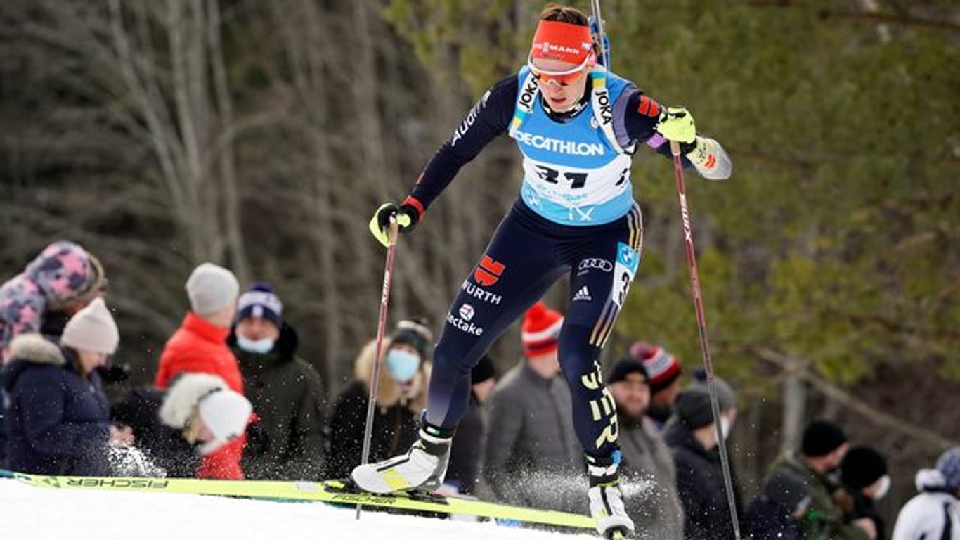 Denise Herrmann wurde beim Biathlon-Weltup in Ötepää in Estland Zweite.