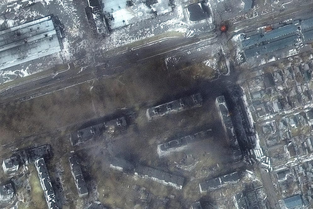 Satellitenbild zeigt Mariupol: Die russische Armee versucht, die Stadt einzunehmen.