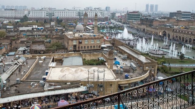 Die Altstadt von Erbil mit dem Basar und dem Bakhi Shar Park im Dezember 2018.