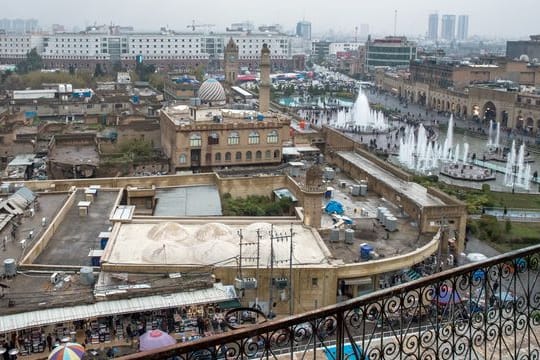 Die Altstadt von Erbil mit dem Basar und dem Bakhi Shar Park im Dezember 2018.