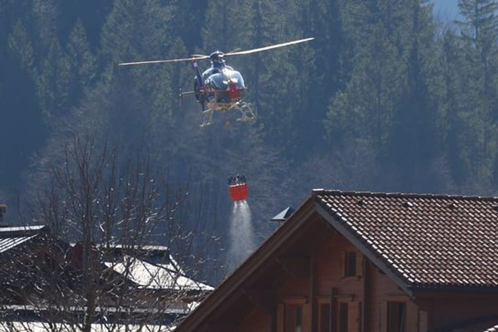 Waldbrand an deutsch-österreichischer Grenze