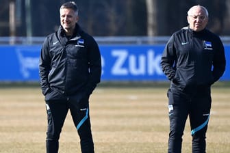 Leuthard (l.) und Magath: Erstes gemeinsames Hertha-Training am Mittwoch.