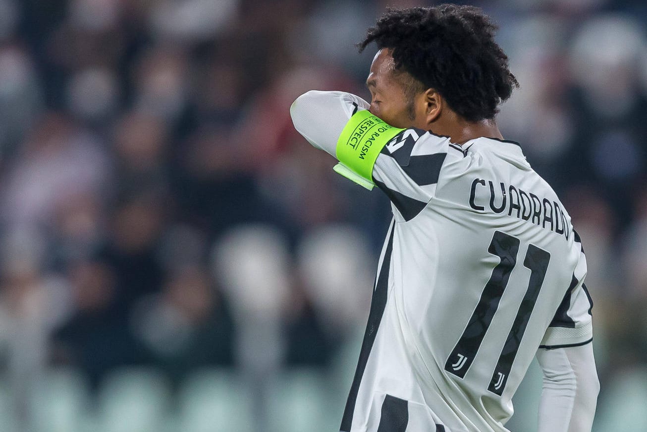 Juve-Kapitän Juan Cuadrado enttäuscht: Sein Team scheiterte in der Champions League.