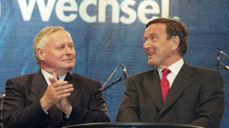 Damals als SPD-Chef mit Kanzlerkandidat Gerhard Schröder: Menschen scheitern an ihrem Charakter, nicht an ihrer Intelligenz.