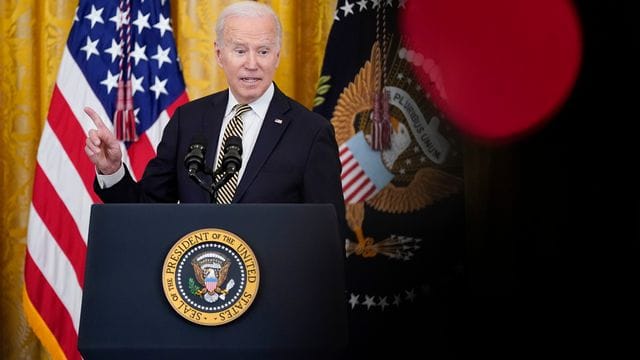 US-Präsident Joe Biden spricht angesichts des russischen Angriffskriegs auf die Ukraine von einem "Wendepunkt in der Geschichte".