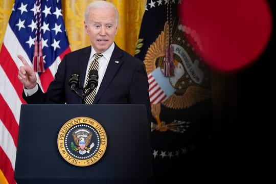 US-Präsident Joe Biden spricht angesichts des russischen Angriffskriegs auf die Ukraine von einem "Wendepunkt in der Geschichte".