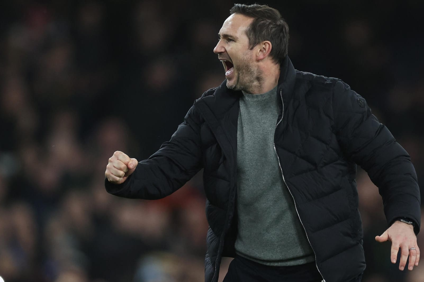 Frank Lampard: Der Everton-Trainer brach sich beim Jubeln die Hand.