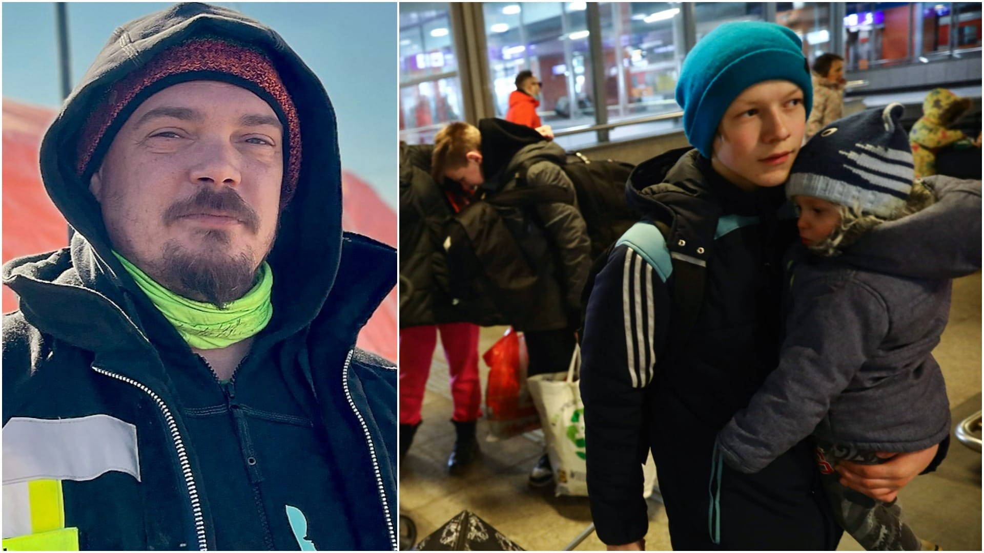 Robert Gärtner (l.), Brandschutztechniker in Gelnhausen, ist nahe der ukrainischen Grenze im Dauereinsatz. Etwa 300.000 Ukraine-Geflüchtete werden in der Republik Moldau erwartet.