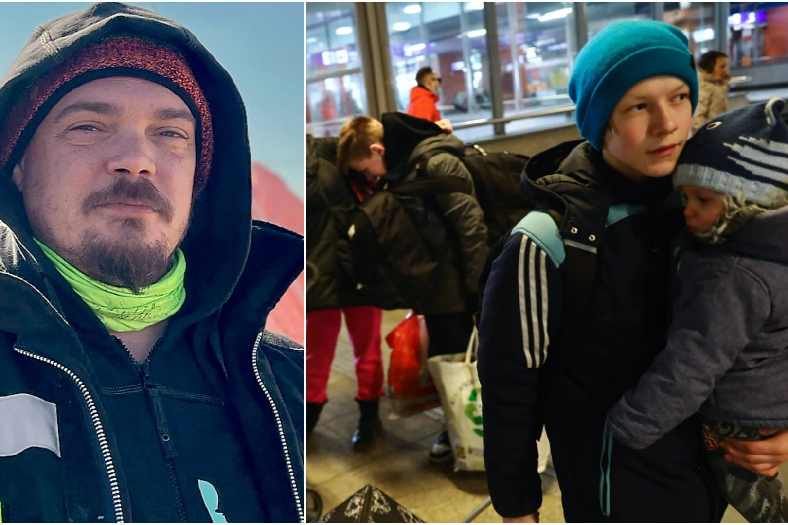 Robert Gärtner (l.), Brandschutztechniker in Gelnhausen, ist nahe der ukrainischen Grenze im Dauereinsatz. Etwa 300.000 Ukraine-Geflüchtete werden in der Republik Moldau erwartet.