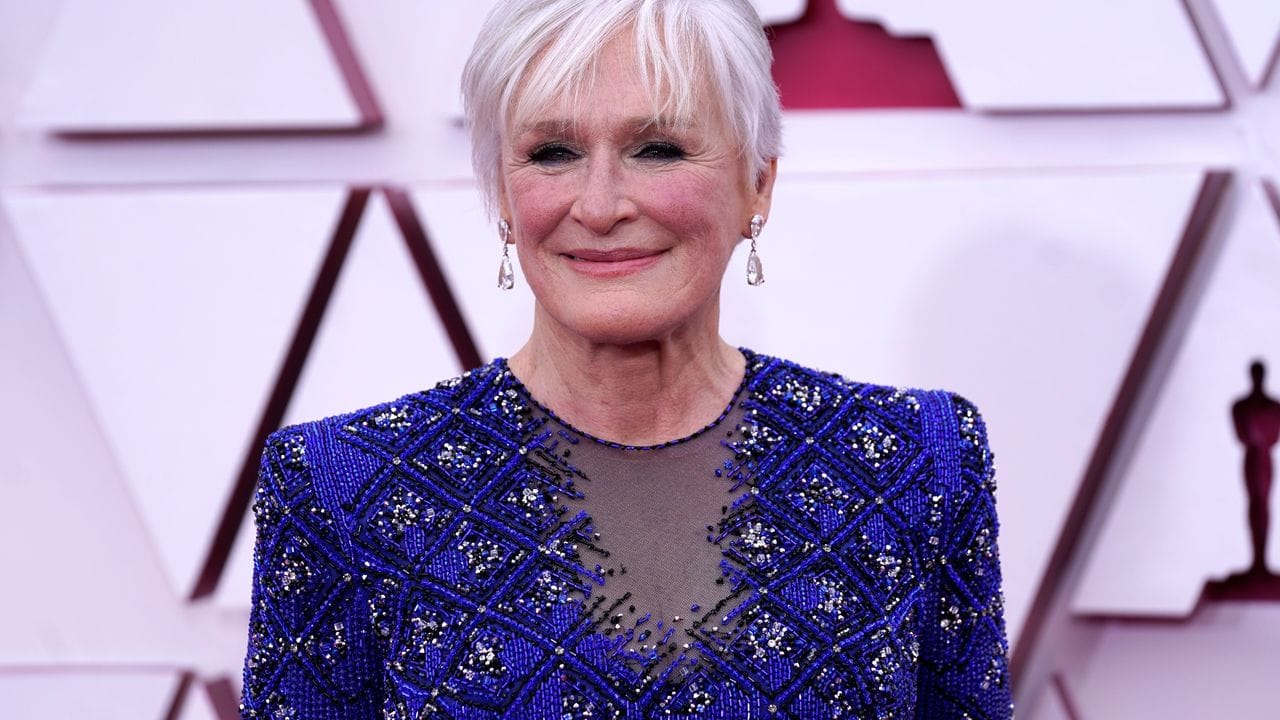 Wieder nicht gewonnen: Glenn Close bei der Oscar-Verleihung 2021. Wieder nicht gewonnen: Glenn Close bei der Oscar-Verleihung 2021.