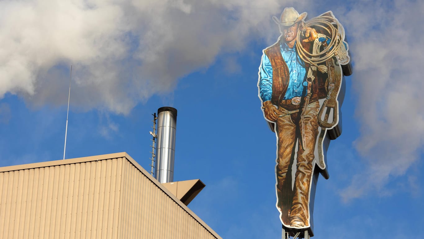 Marlboro-Mann auf dem Dach der Produktionsstätte von Philip Morris in Berlin (Symbolbild): Der Konzern verdient immer weniger an herkömmlichen Zigaretten.