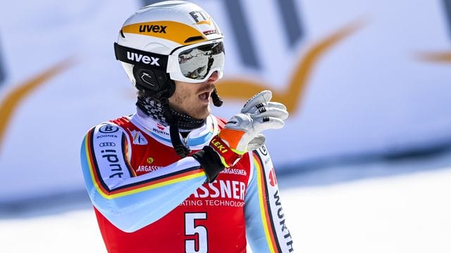 Wurde im letzten Rennen der alpinen Ski-Saison nur Zwanzigster: Linus Strasser im Zielbereich.