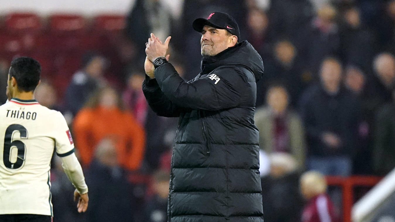 Jürgen Klopp: Der deutsche Coach wahrt mit Liverpool alle Chancen auf den FA-Cup-Triumph.