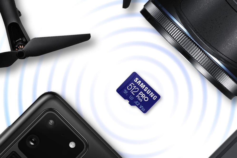 Amazon-Angebot: Die microSD Pro Plus von Samsung mit 512 Gigabyte Speicherplatz ist heute zum neuen Rekordpreis erhältlich.