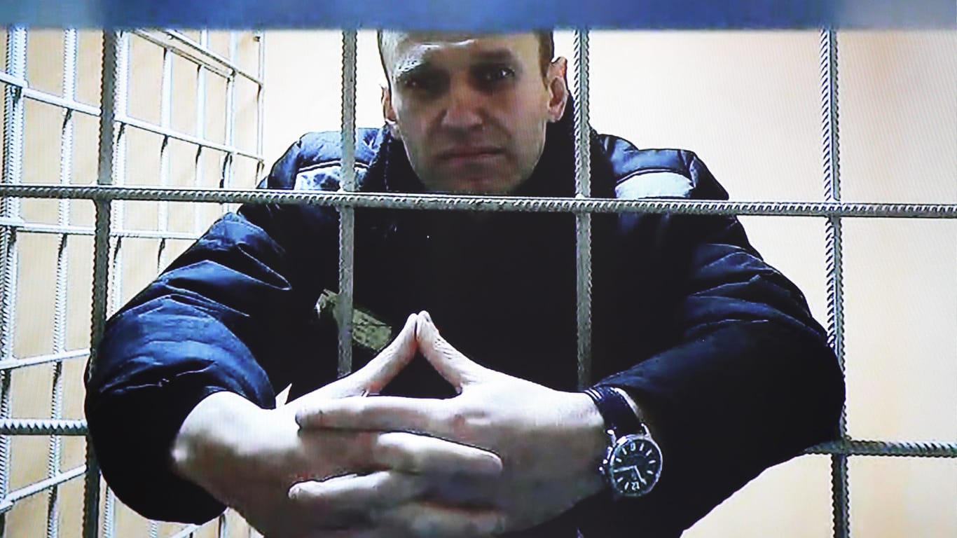 Nawalny während einer Gerichtsverhandlung: Der Kremlgegner wurde bereits wegen angeblichen Betrugs zu zweieinhalb Jahren Haft verurteilt.