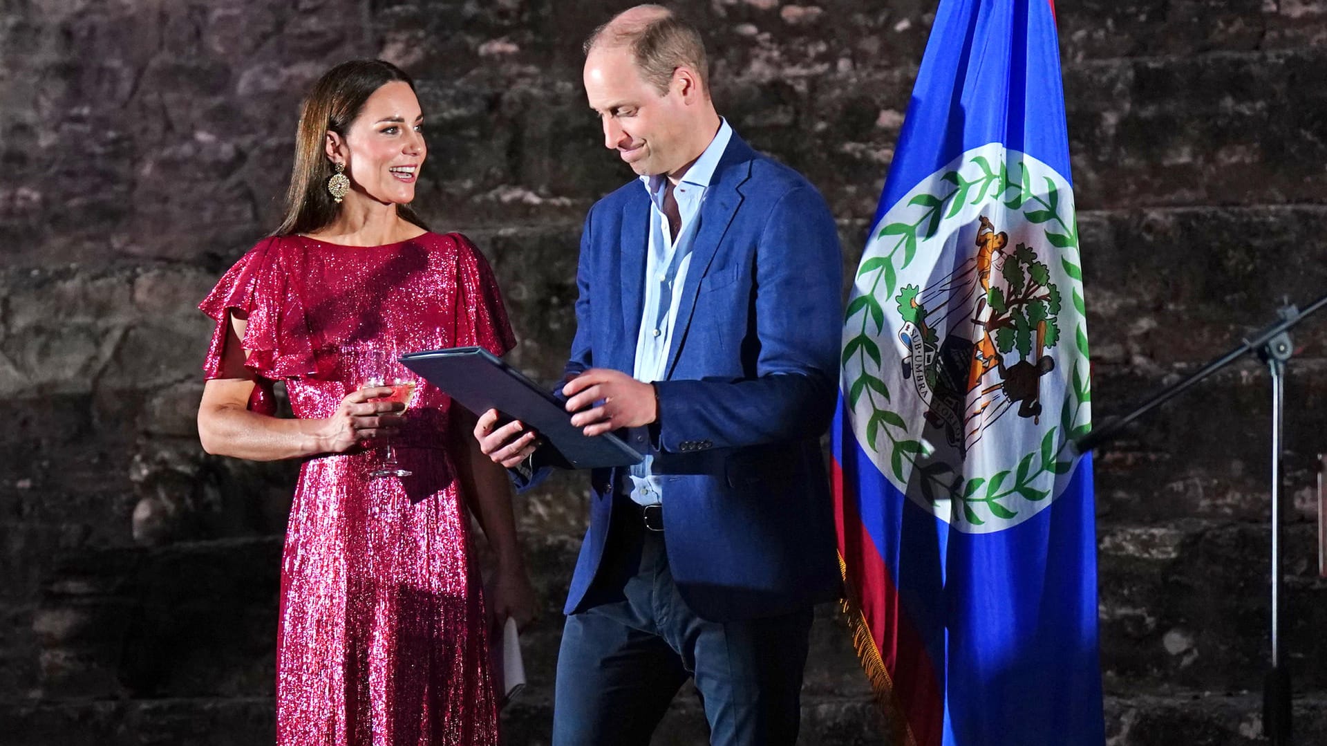 Kate und William bei dem Empfang in Belize