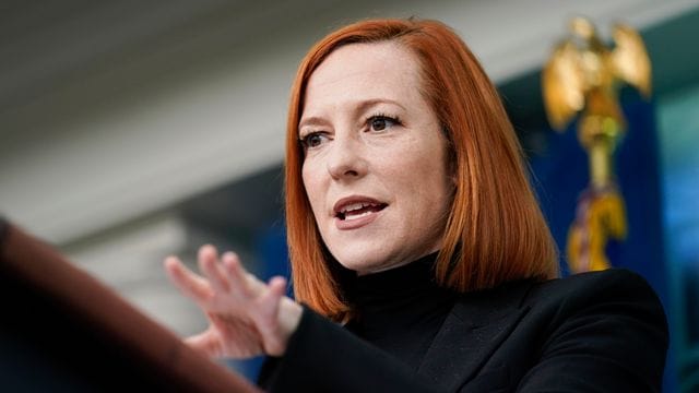 Jen Psaki spricht während eines Pressebriefings im Weißen Haus. Jen Psaki spricht während eines Pressebriefings im Weißen Haus.