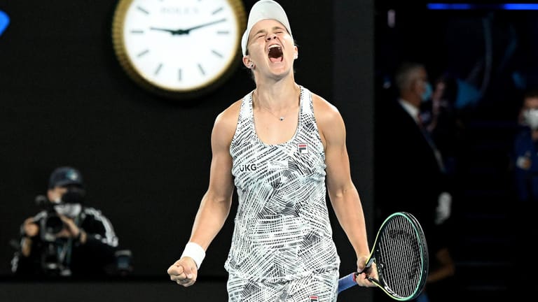 Der letzte Schrei: Ashleigh Barty brüllt ihre Freude nach dem verwandelten Matchball im Finale der Australian Open im Januar heraus. Es sollte ihr letzter Auftritt als Tennisprofi gewesen sein.