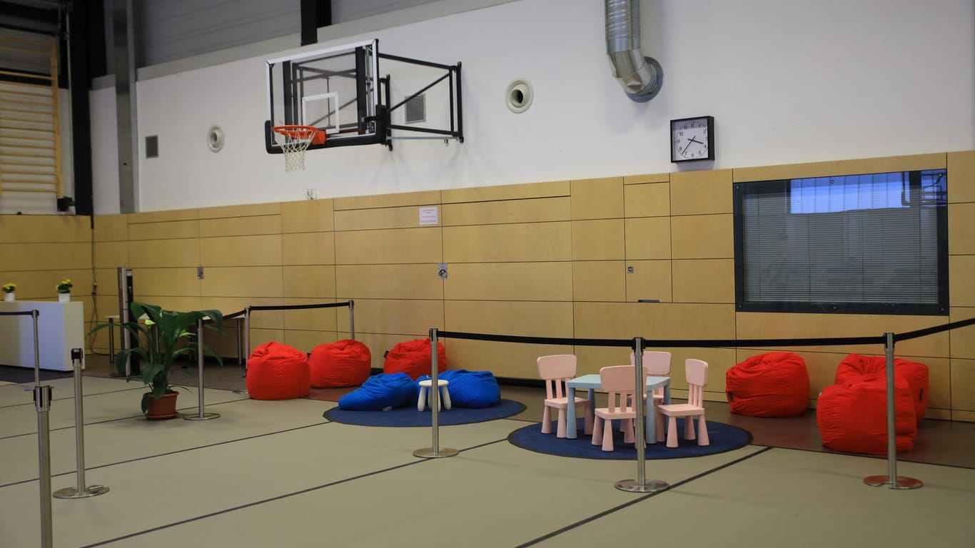 Kinderecke im Ankommenszentrum Leipzig: Etwa die Hälfte der Geflüchteten sind Kinder.
