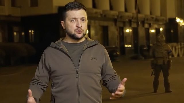 Der ukrainische Präsident Wolodymyr Selenskyj während einer Videoansprache.