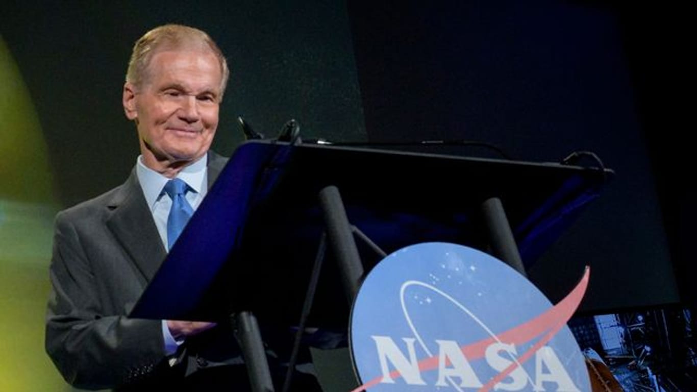 Nasa-Chef Bill Nelson während seiner ersten großen Ansprache an die Mitarbeiter im Hauptsitz der Behörde in Washington.