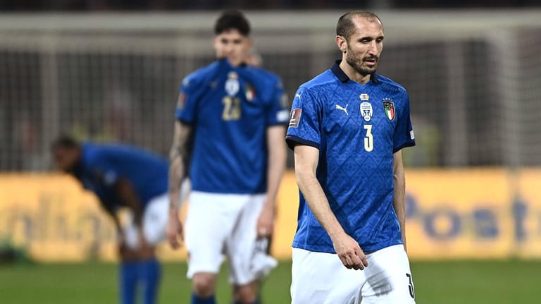 Trauriger Abgang: Italiens Top-Verteidiger Giorgio Chiellini verpasst mit Italien erneut die WM-Endrunde – und steht vor dem Ende seiner Nationalmannschaftskarriere.