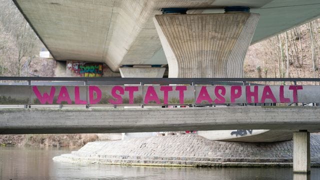 „Wald statt Asphalt“ auf einer Brücke im Bamberger Hain.