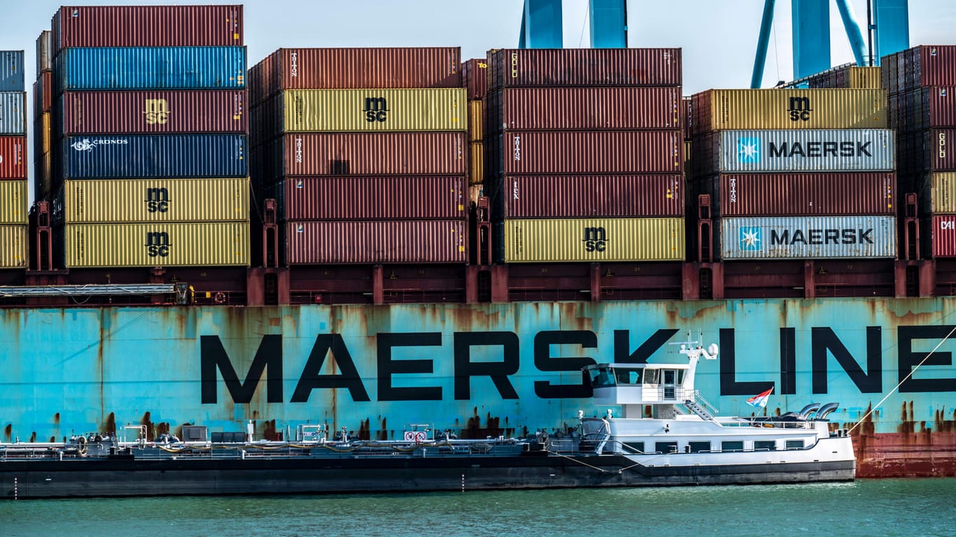 Maersk-Container (Symbolbild): Im Pazifik ist der dänischen Reederei ein Malheur passiert.