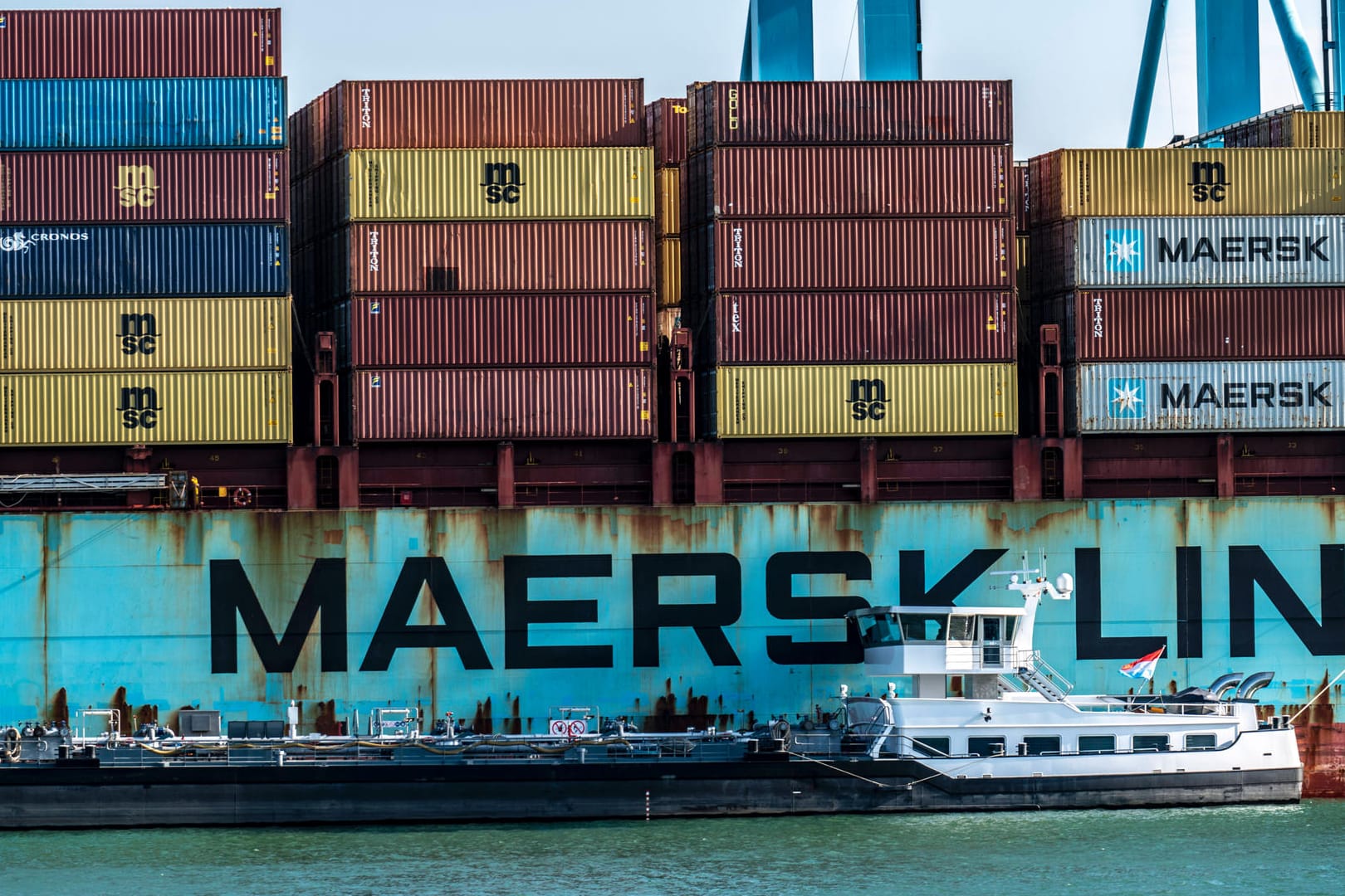 Maersk-Container (Symbolbild): Im Pazifik ist der dänischen Reederei ein Malheur passiert. Maersk-Container (Symbolbild): Im Pazifik ist der dänischen Reederei ein Malheur passiert.