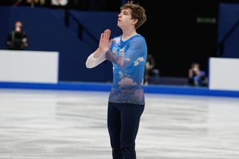 Emotionaler Auftritt: Iwan Schmuratko bei der Eiskunstlauf-WM in Montpellier.