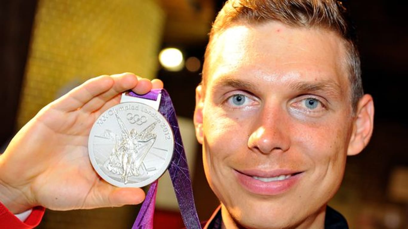 Tony Martin mit der olympischen Silbermedaille auf einer Aufnahme aus dem Jahre 2012.