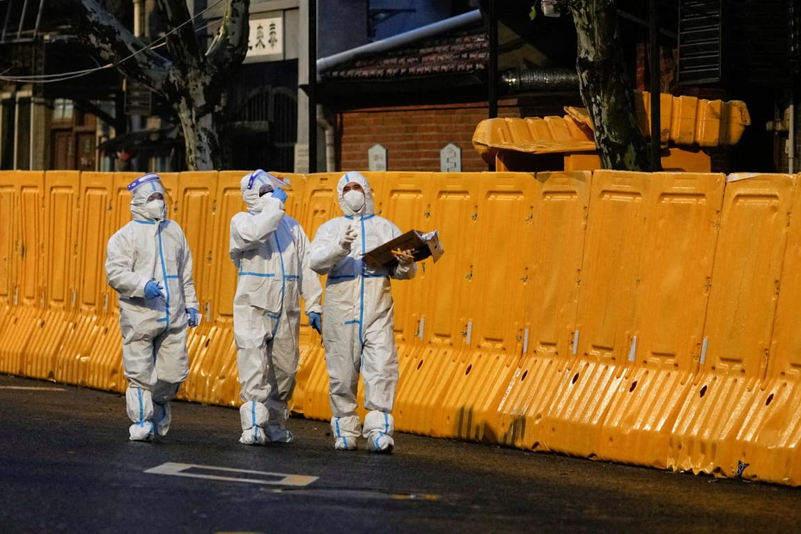 Shanghai, China: Bislang galten die Lockdowns nur für einzelne Stadtviertel der Millionen-Metropole.