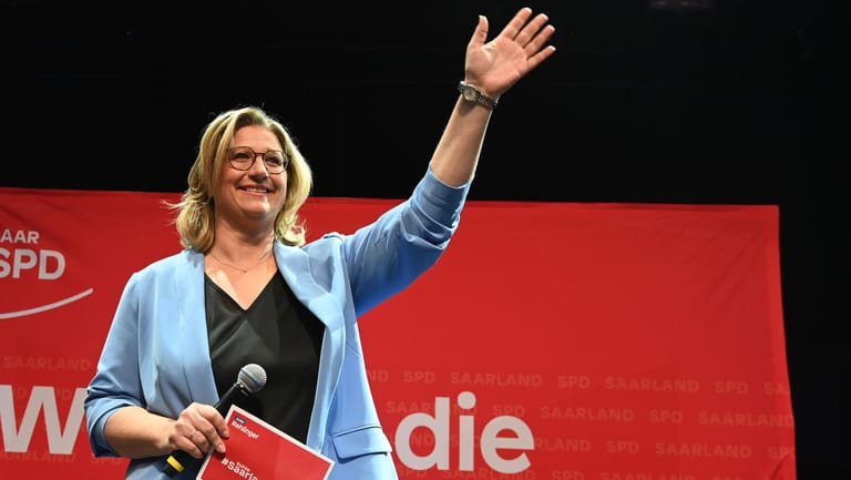 Anke Rehlinger nach ihrem Wahlsieg: Eine Alleinregierung für die SPD ist möglich.