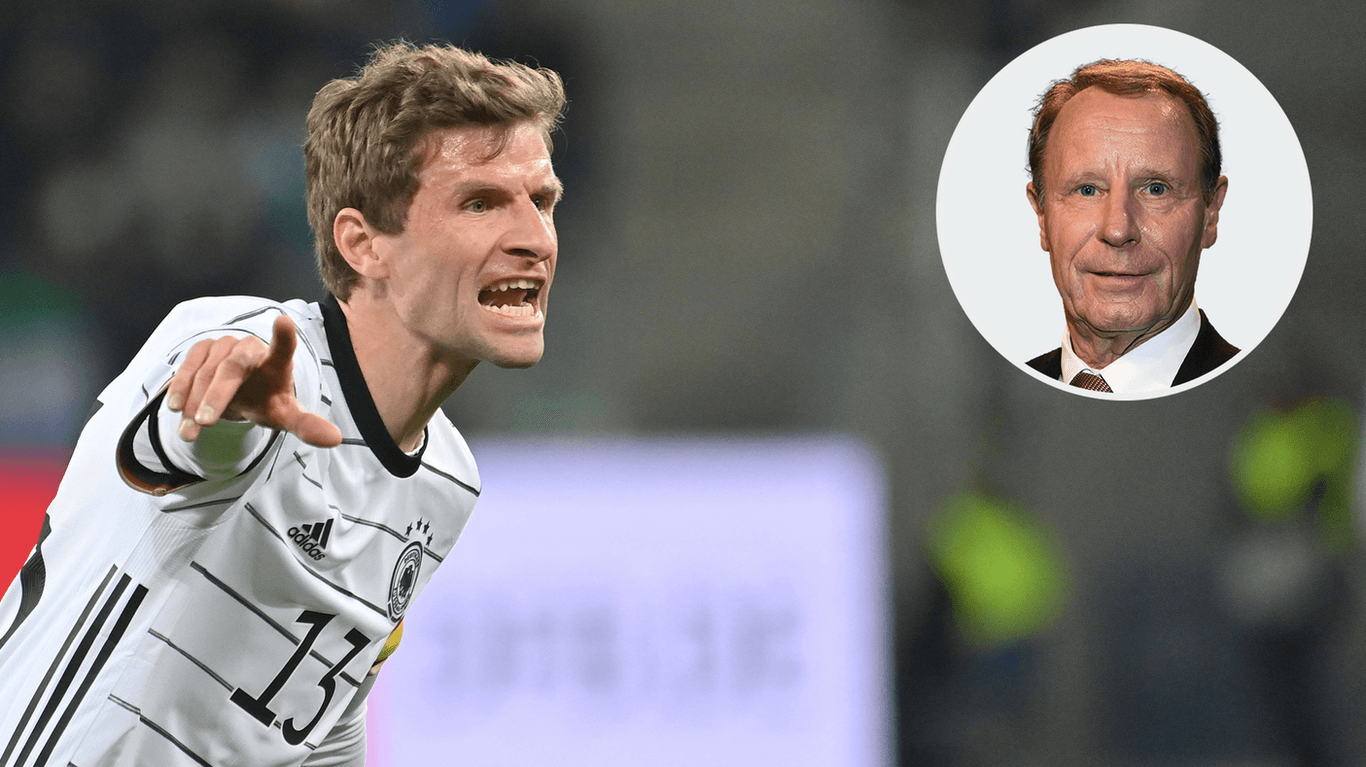 Eine Szene von Thomas Müller aus dem Spiel gegen Israel: Ex-Bundestrainer Berti Vogts war mit der deutschen Leistung nicht einverstanden.