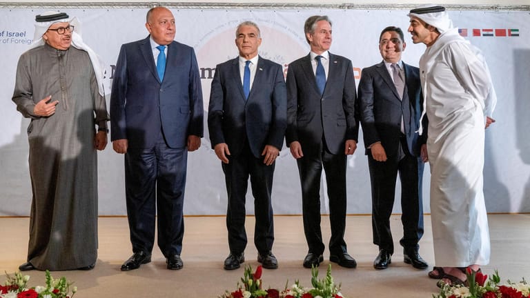 Außenminister, die am Negev-Gipfel teilnahmen: Sie wollen ihre Zusammenarbeit verstärken.