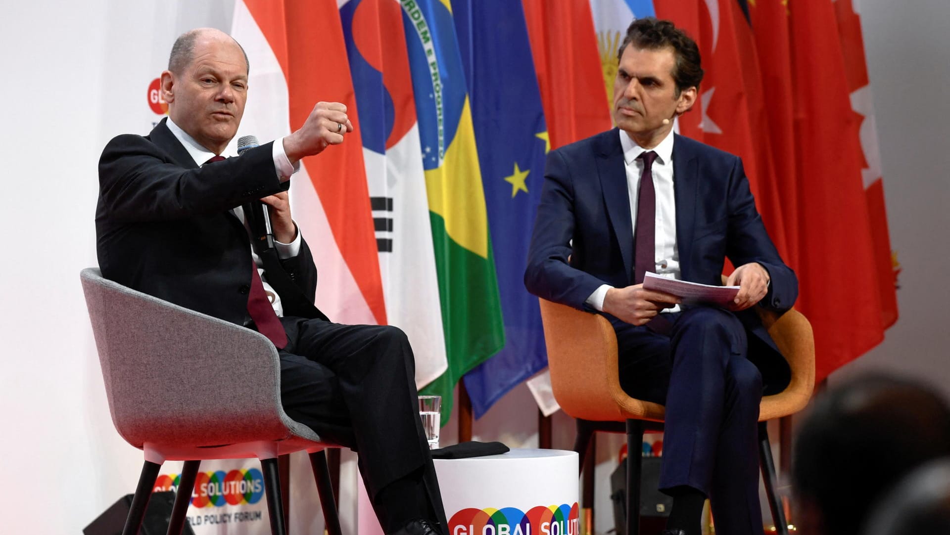 Scholz auf dem "Global Solutions Summit 2022" in Berlin: Ein deutscher Raketenschutzschild gegen Russland gehöre zu den "Dingen, die wir beraten".