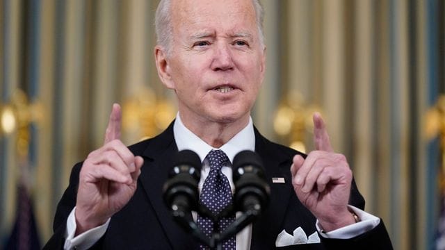 US-Präsident Joe Biden bei einer Ansprache im Weißen Haus.