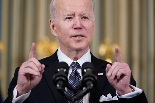 US-Präsident Joe Biden bei einer Ansprache im Weißen Haus.