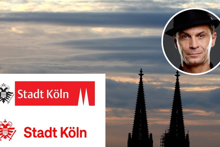 Oben das alte, unten das neue Logo der Stadt Köln: Für Peter Brings ist der Dom Köln und Köln der Dom.