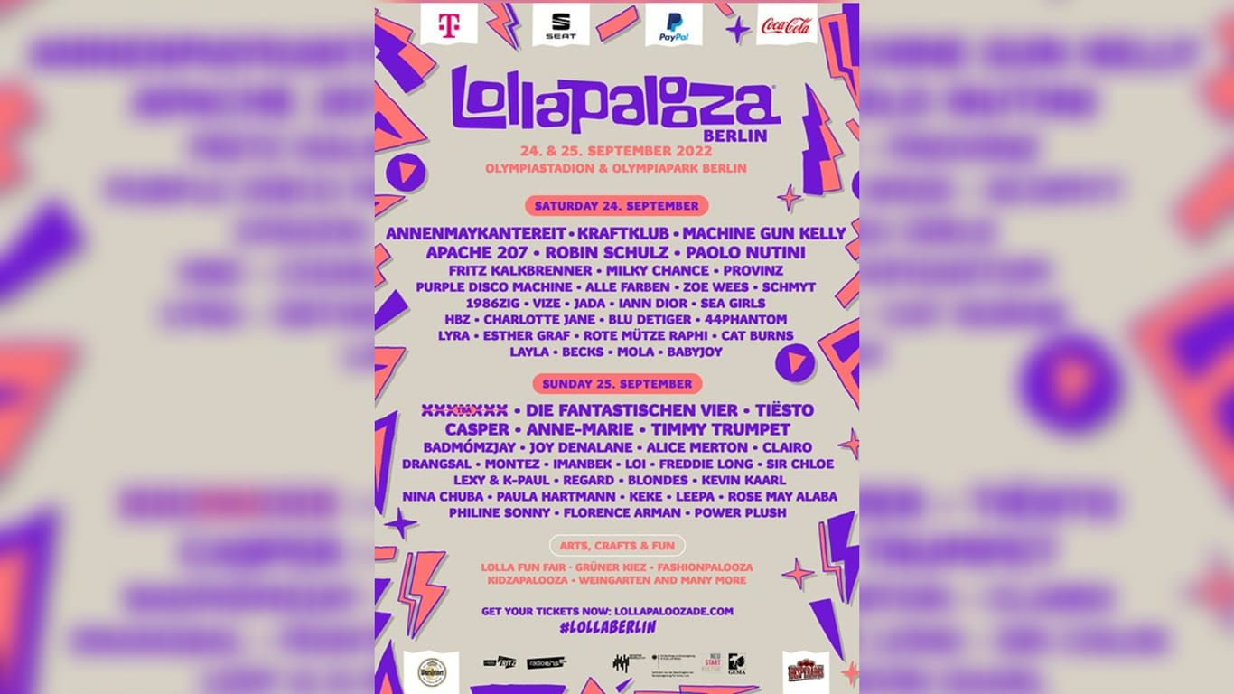 Das Line-up des Lollapalooza-Festivals (Montage): Ein weiterer Headliner soll im Juni bekannt gegeben werden.