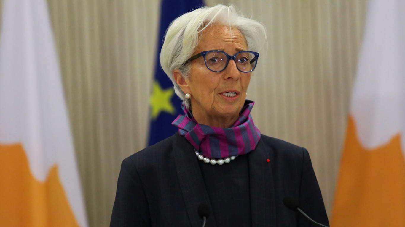 EZB-Präsidentin Christine Lagarde in Nikosia, Zypern: Sie sieht keine Anzeichen einer Stagflation.