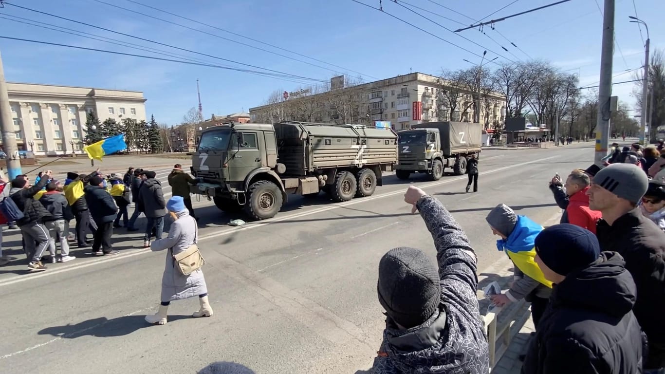 Proteste in Cherson: Aus der Hafenstadt hatte es immer wieder Berichte über zivilen Widerstand gegen die russische Besatzungsmacht gegeben.