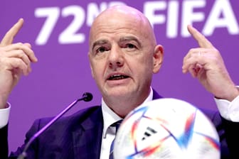 Fifa-Präsident Gianni Infantino während des Kongresses am Donnerstag in Doha.