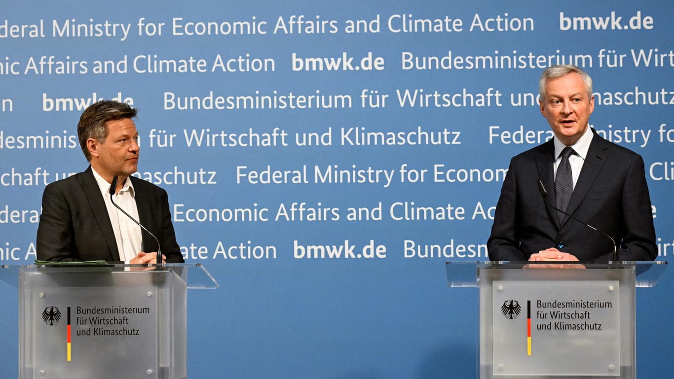Robert Habeck und Bruno Le Maire: Die beiden Wirtschaftsminister trafen sich in Berlin.
