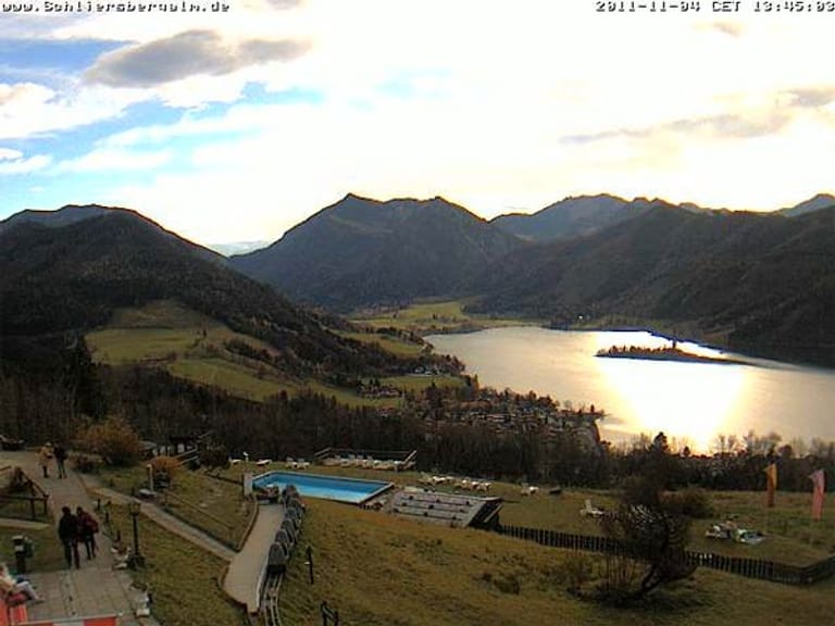 Webcam zeigt Alm am Schliersee. (Screenshot: t-online.de)